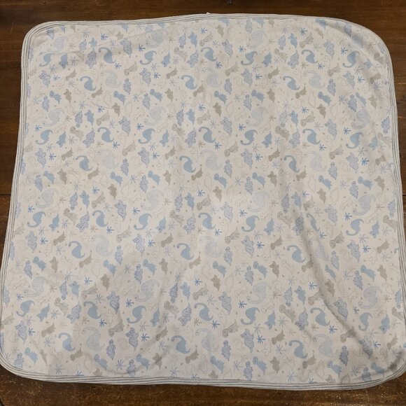 Like New Kissy Kissy Dinosaur Baby Blanket Blue - Picture 1 of 3